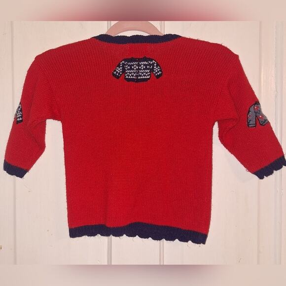 Vintage Hartstrings 3T Toddler Baby Kids Sweater Red With Mini Sweater Design - Picture 2 of 3